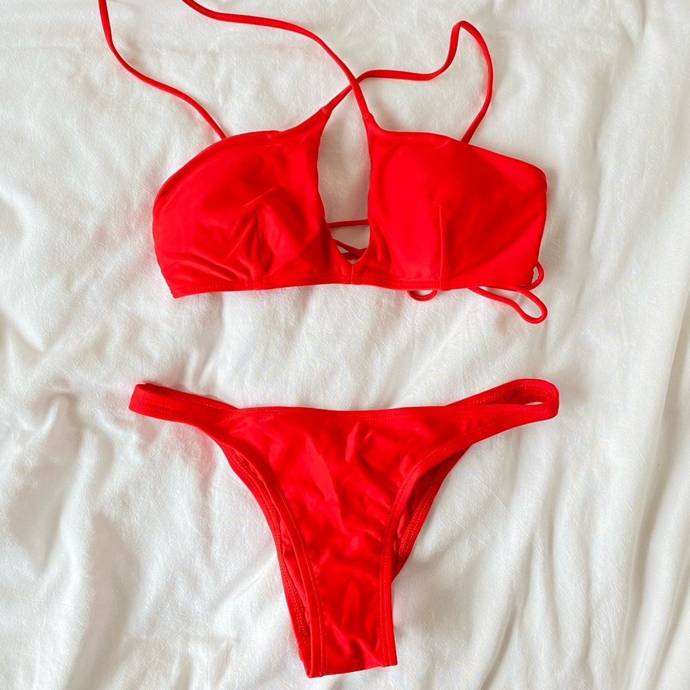 Aerie front cross bikini set